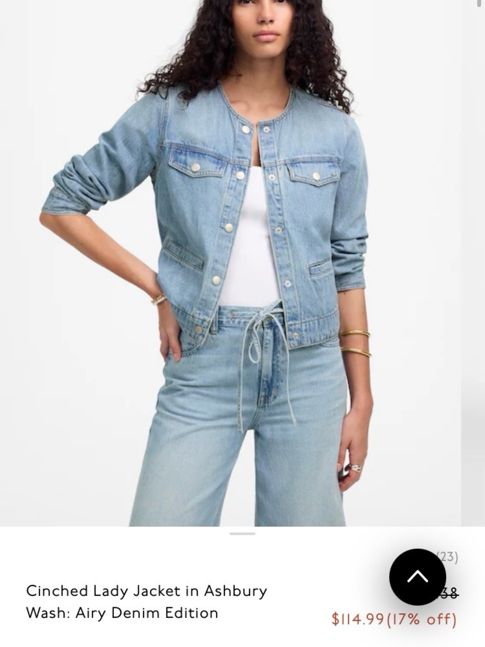 NWT Madewell Cinched Lady Denim Jacket